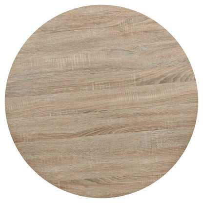 vidaXL Bistro Table MDF and Steel Round 80x75 cm Oak Colour - Beige - 80 x 75 x 80 cm