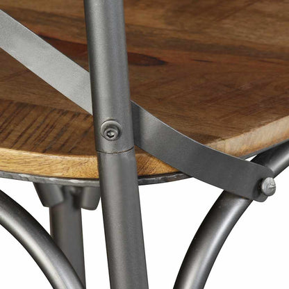 vidaXL Dining Chairs 4 pcs Solid Mango Wood and Steel Cross Back - Multicolour - 51 x 52 x 84 cm