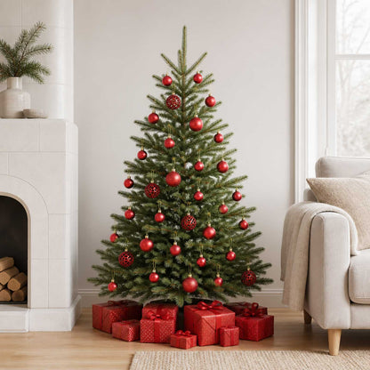 245710 vidaXL 100 Piece Christmas Ball Set 3/4/6 cm Red - 6 x 6 x 6 cm