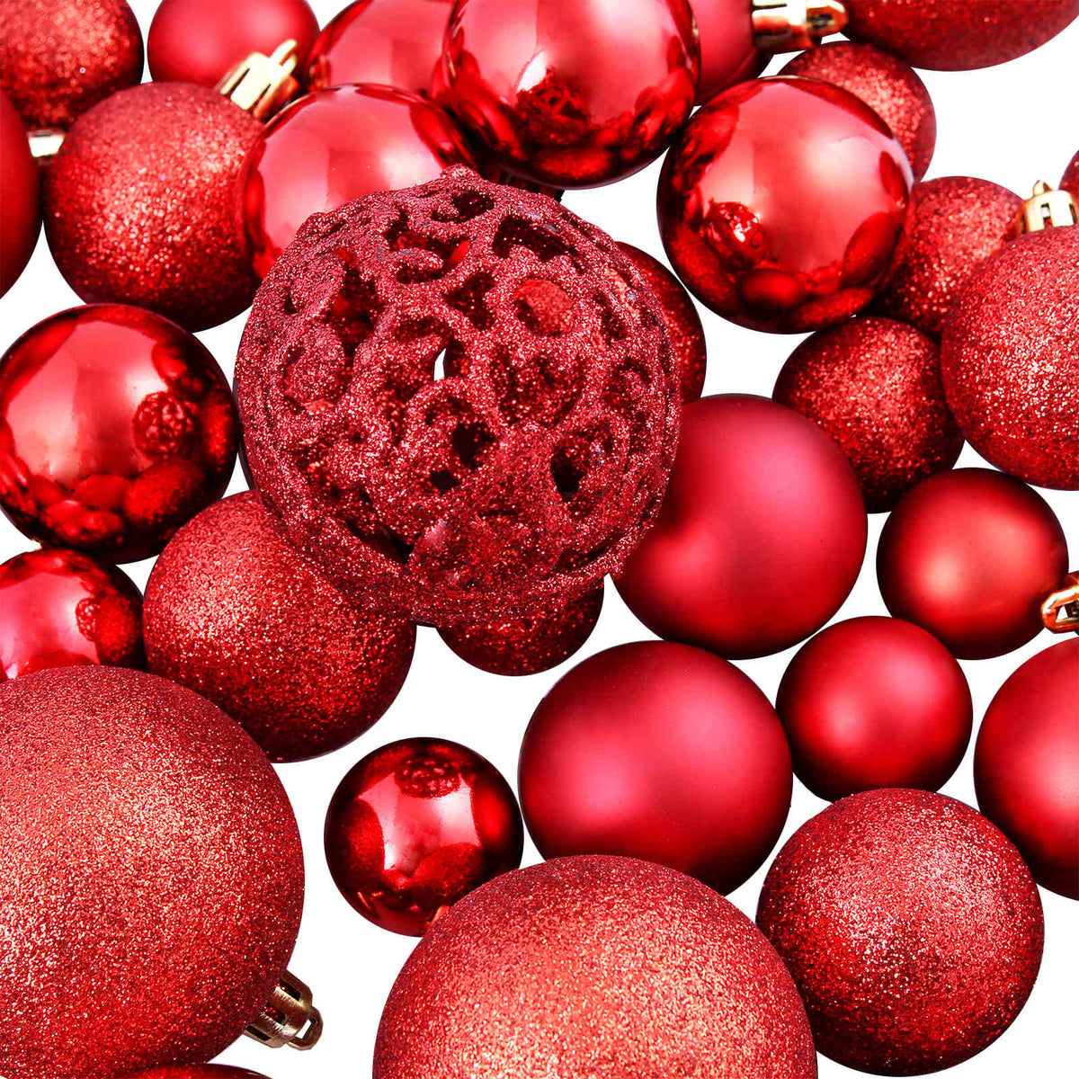 245710 vidaXL 100 Piece Christmas Ball Set 3/4/6 cm Red - 6 x 6 x 6 cm