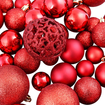 245710 vidaXL 100 Piece Christmas Ball Set 3/4/6 cm Red - 6 x 6 x 6 cm