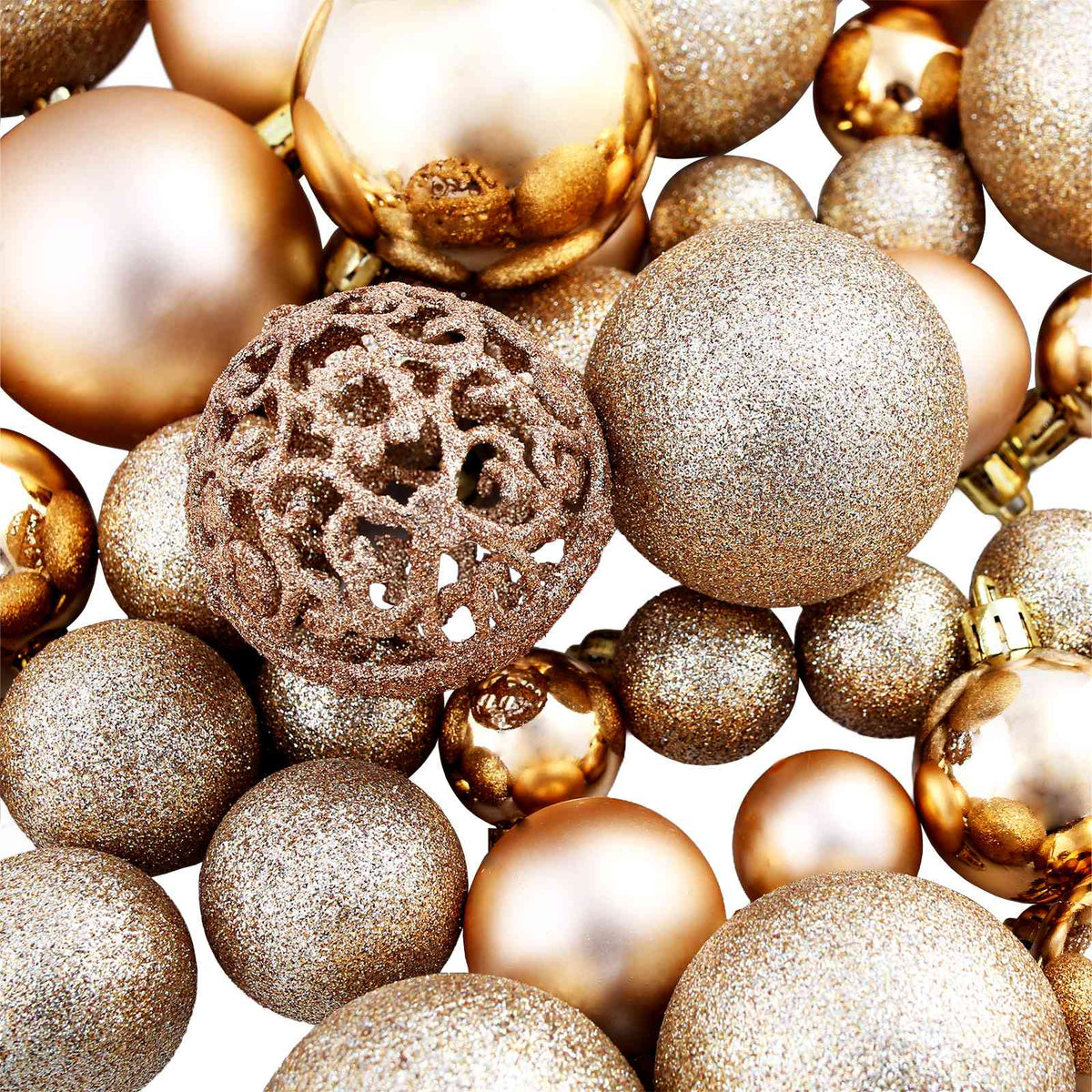245716 vidaXL 100 Piece Christmas Ball Set 3/4/6 cm Rose/Gold - Multicolour - 6 x 6 x 6 cm