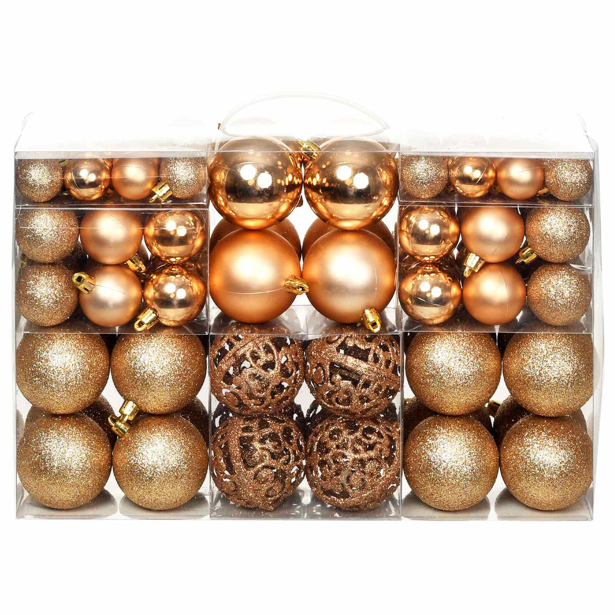 245716 vidaXL 100 Piece Christmas Ball Set 3/4/6 cm Rose/Gold - Multicolour - 6 x 6 x 6 cm