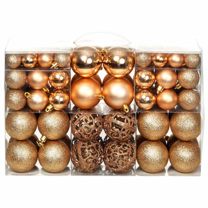 245716 vidaXL 100 Piece Christmas Ball Set 3/4/6 cm Rose/Gold - Multicolour - 6 x 6 x 6 cm