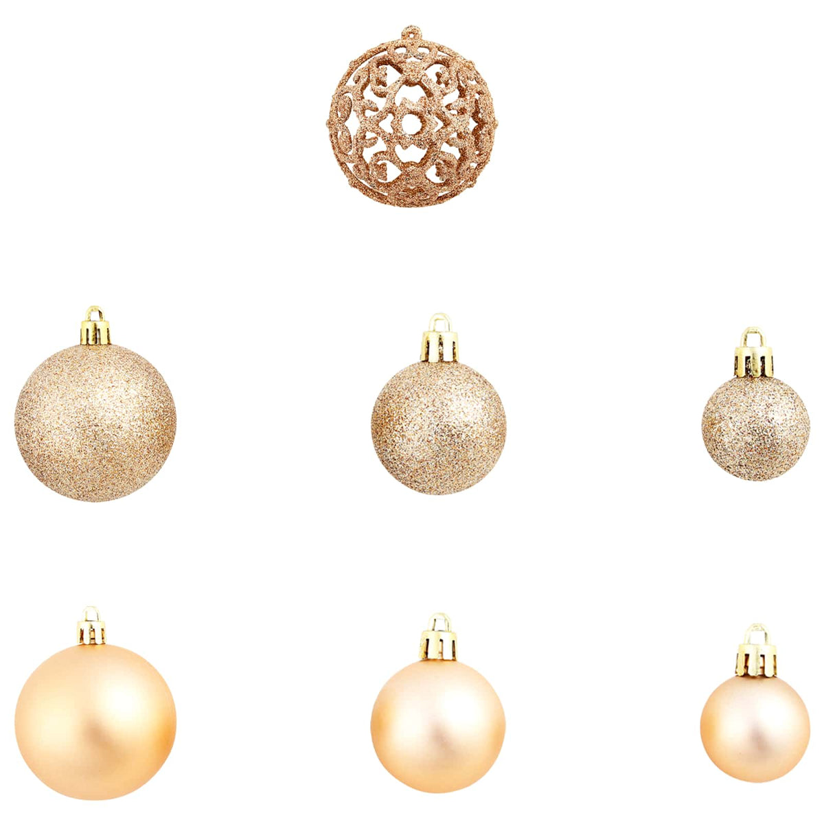 245716 vidaXL 100 Piece Christmas Ball Set 3/4/6 cm Rose/Gold - Multicolour - 6 x 6 x 6 cm