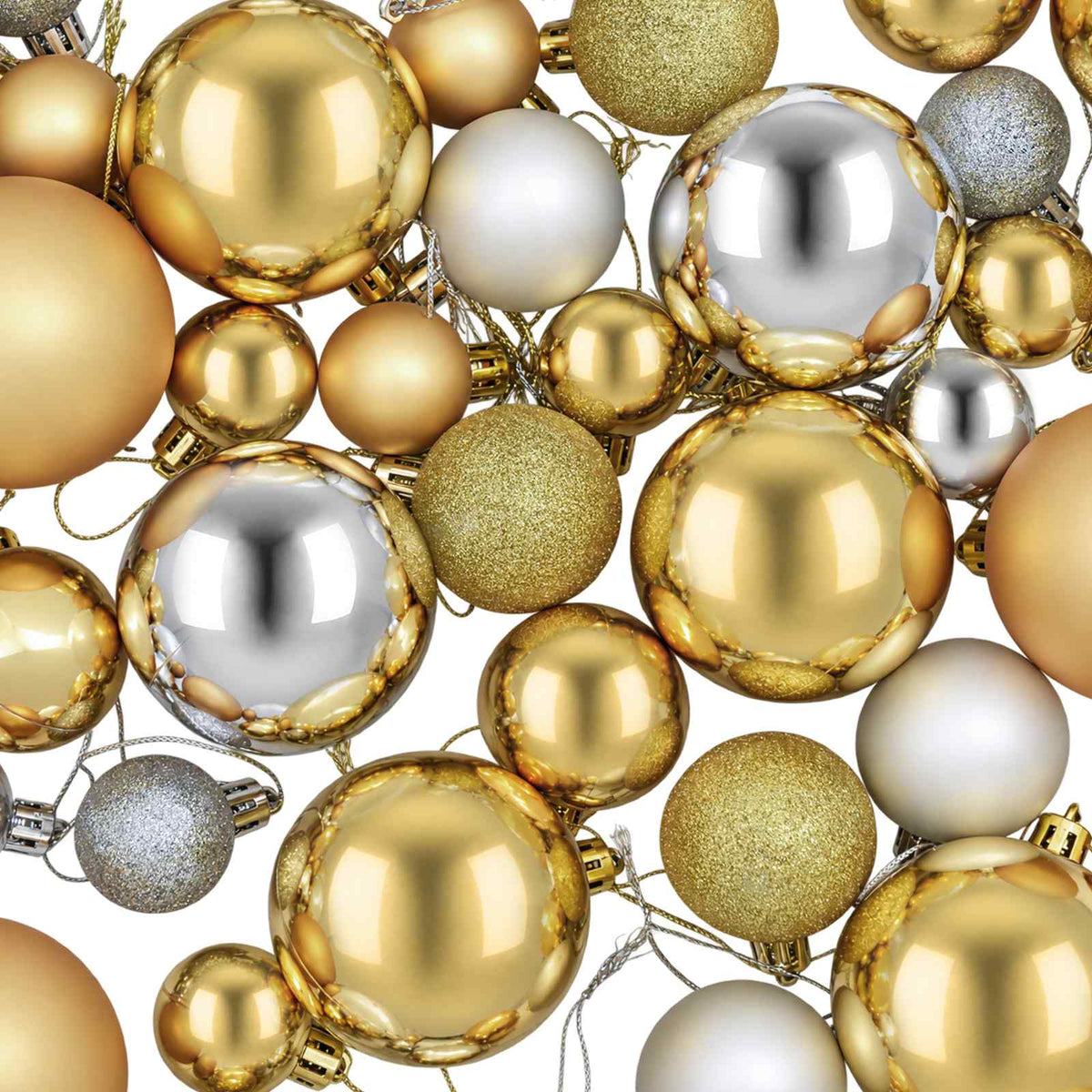 245719 Christmas Balls 100 pcs Silver/Gold - Multicolour - 6 x 6 x 6 cm