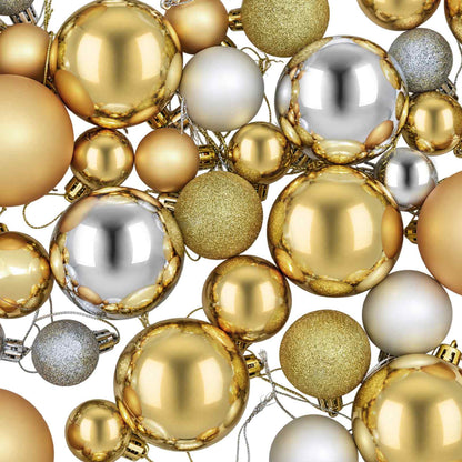 245719 Christmas Balls 100 pcs Silver/Gold - Multicolour - 6 x 6 x 6 cm