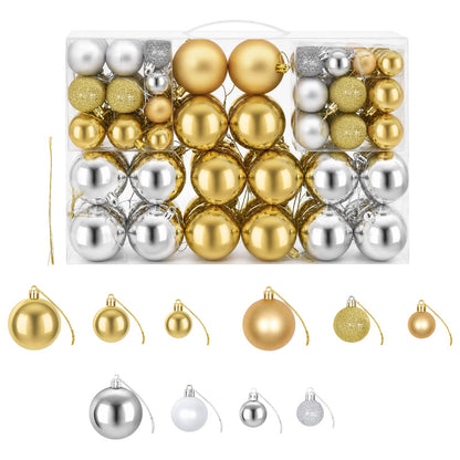 245719 Christmas Balls 100 pcs Silver/Gold - Multicolour - 6 x 6 x 6 cm