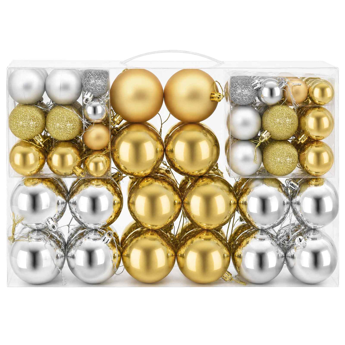 245719 Christmas Balls 100 pcs Silver/Gold - Multicolour - 6 x 6 x 6 cm