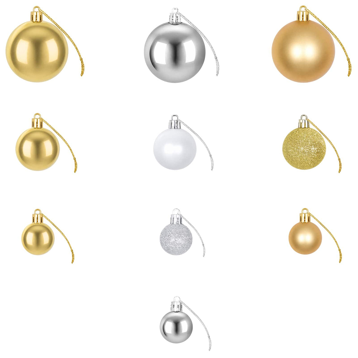 245719 Christmas Balls 100 pcs Silver/Gold - Multicolour - 6 x 6 x 6 cm