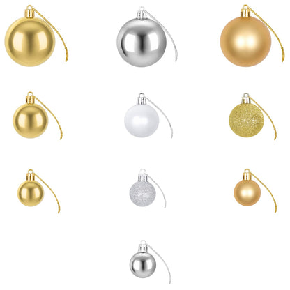 245719 Christmas Balls 100 pcs Silver/Gold - Multicolour - 6 x 6 x 6 cm