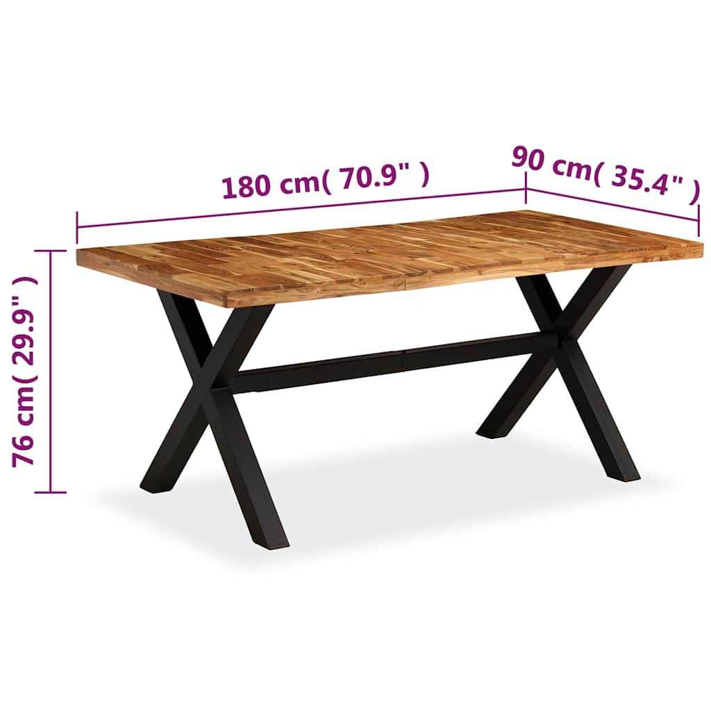 245640 vidaXL Dining Table Solid Acacia and Mango Wood 180x90x76 cm - Brown