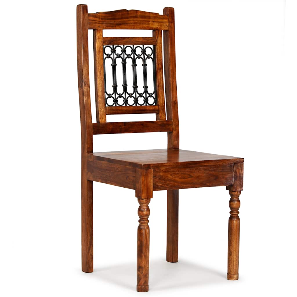 vidaXL Dining Chairs 2 pcs Solid Wood with Honey-coloured Finish Classic - Brown - 43 x 43 x 100 cm