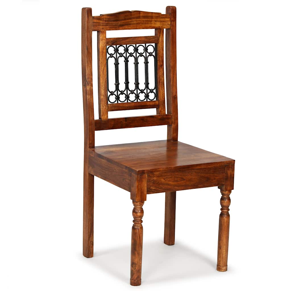 vidaXL Dining Chairs 2 pcs Solid Wood with Honey-coloured Finish Classic - Brown - 43 x 43 x 100 cm