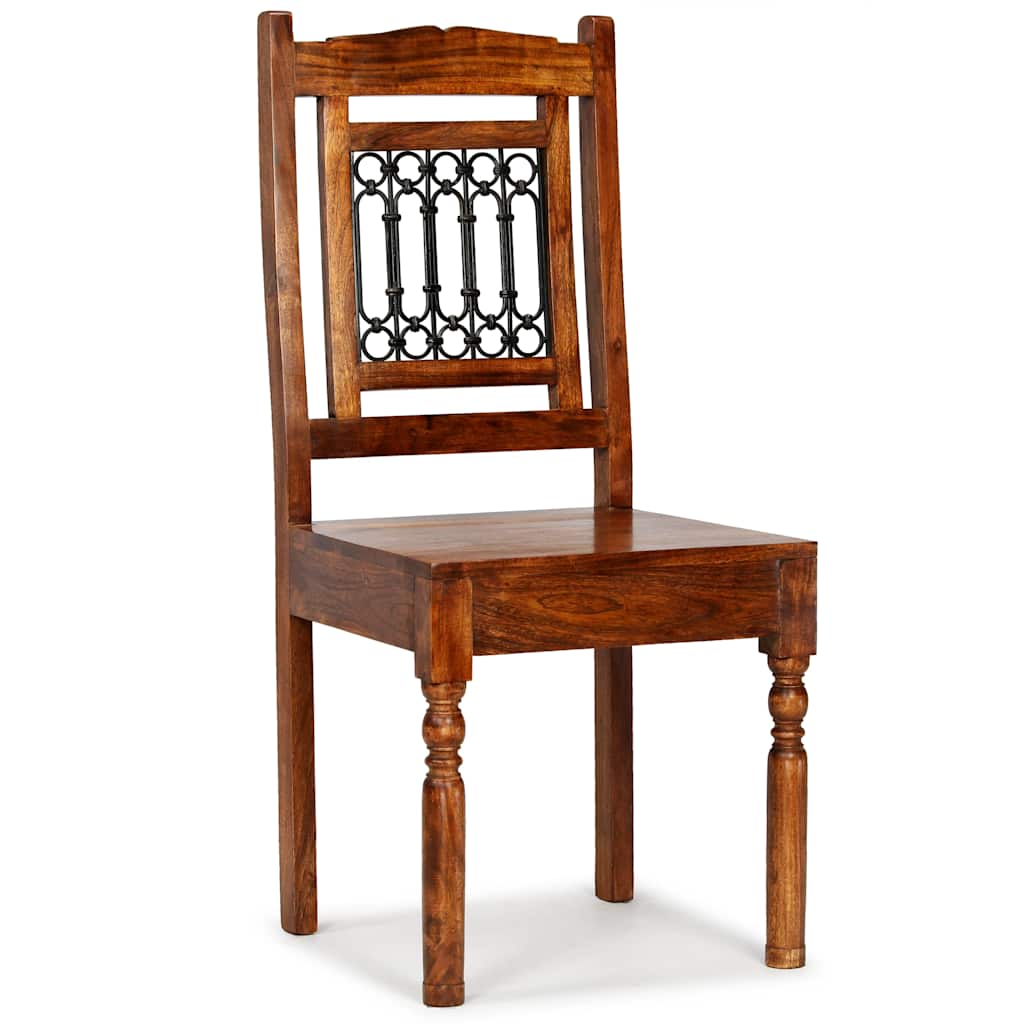 vidaXL Dining Chairs 2 pcs Solid Wood with Honey-coloured Finish Classic - Brown - 43 x 43 x 100 cm