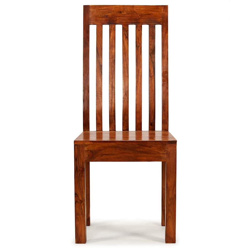 vidaXL Dining Chairs 2 pcs Solid Wood with Honey Finish Modern - Brown - 43 x 43 x 104 cm