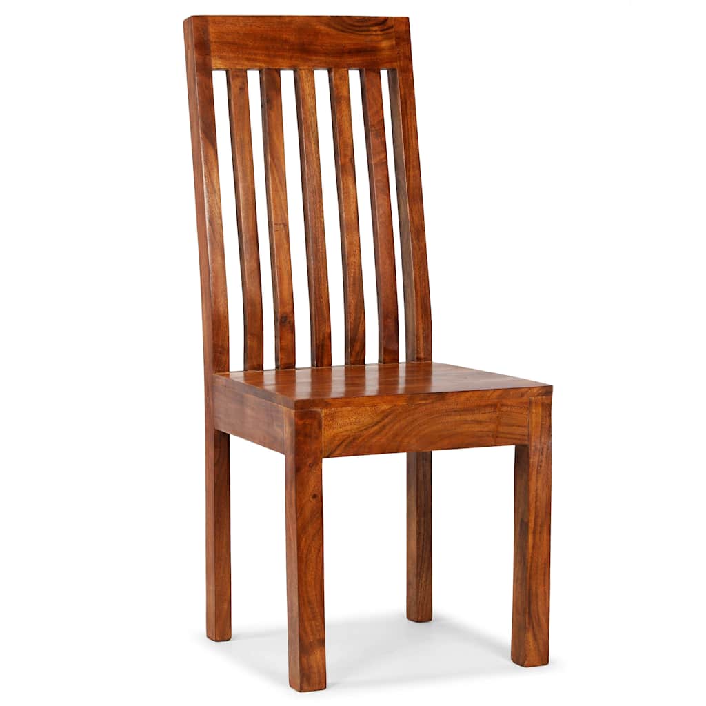 vidaXL Dining Chairs 2 pcs Solid Wood with Honey Finish Modern - Brown - 43 x 43 x 104 cm