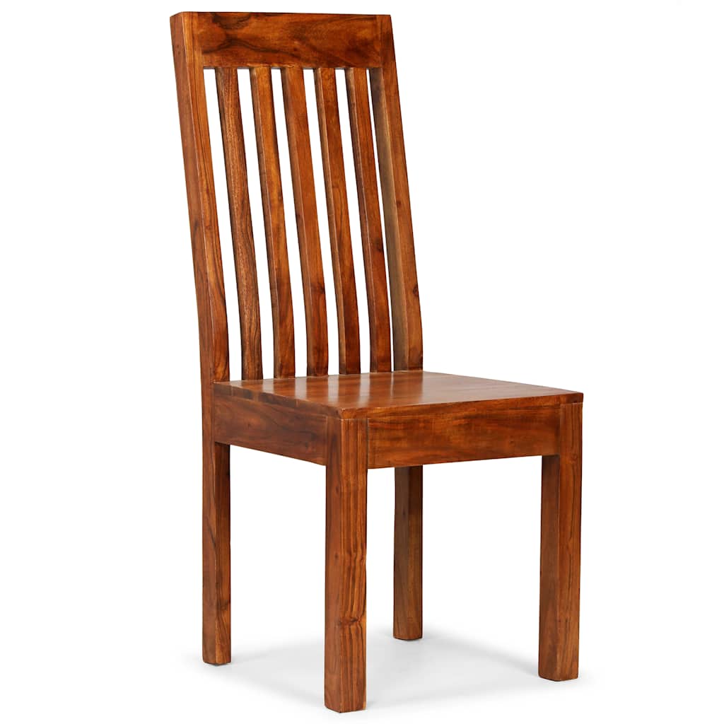 vidaXL Dining Chairs 2 pcs Solid Wood with Honey Finish Modern - Brown - 43 x 43 x 104 cm