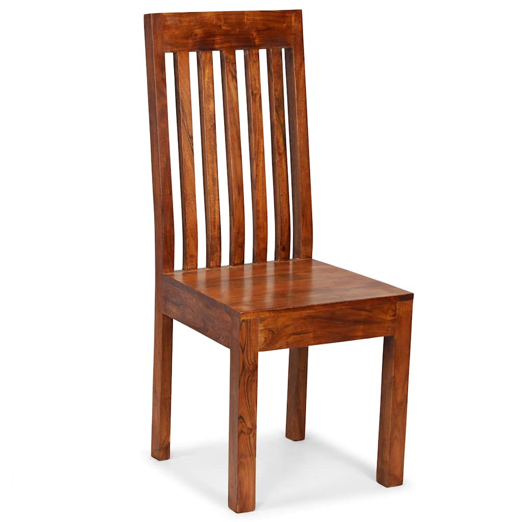vidaXL Dining Chairs 2 pcs Solid Wood with Honey Finish Modern - Brown - 43 x 43 x 104 cm