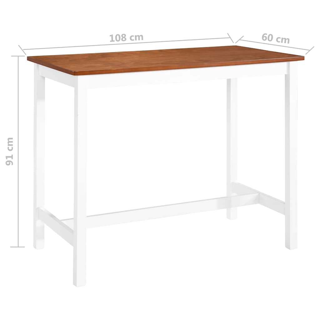 245548 vidaXL Bar Table Solid Wood 108x60x91 cm - Brown