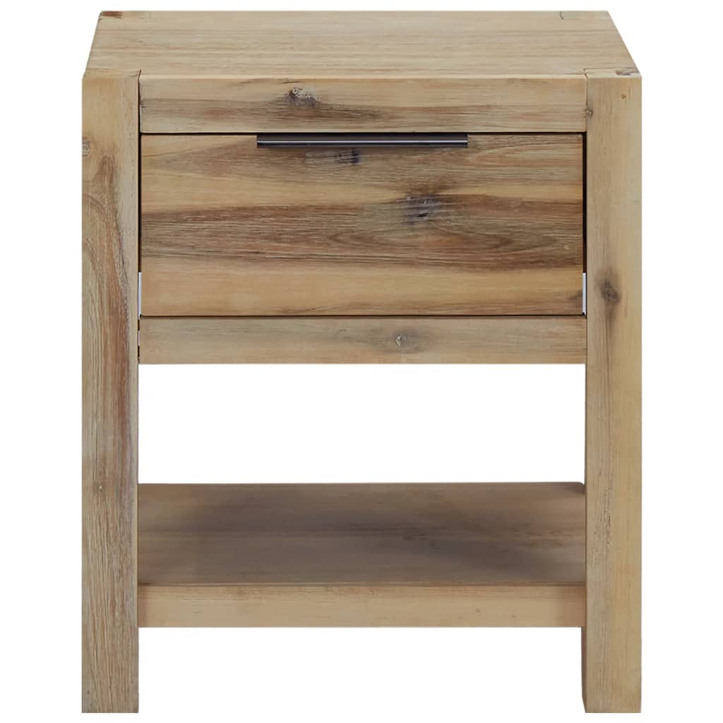 vidaXL Nightstand with Drawer 40x30x48 cm Solid Acacia Wood - Brown