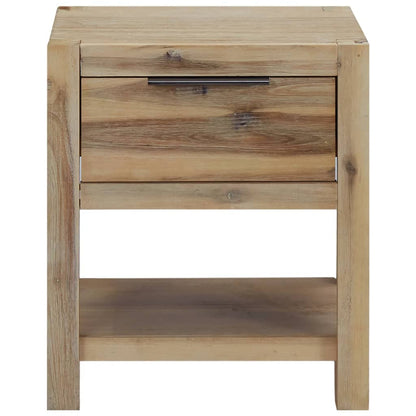 vidaXL Nightstand with Drawer 40x30x48 cm Solid Acacia Wood - Brown