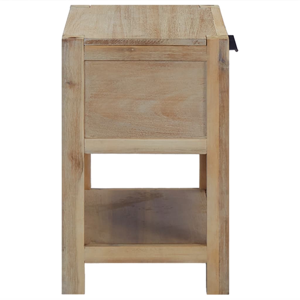 vidaXL Nightstand with Drawer 40x30x48 cm Solid Acacia Wood - Brown