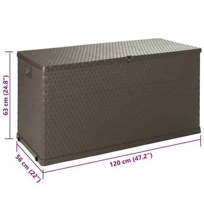 vidaXL Garden Storage Box Brown 120x56x63 cm PP Rattan