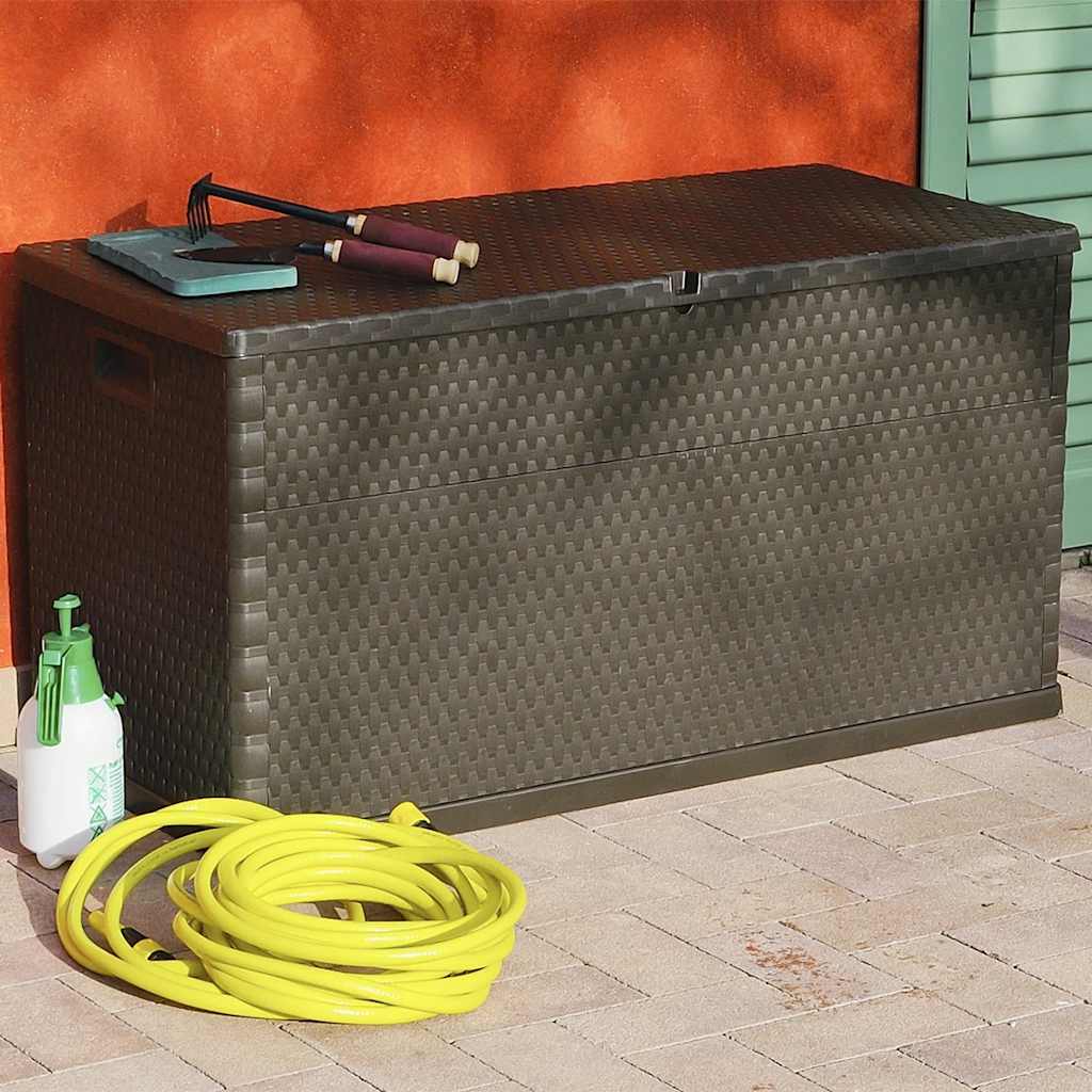 vidaXL Garden Storage Box Brown 120x56x63 cm PP Rattan
