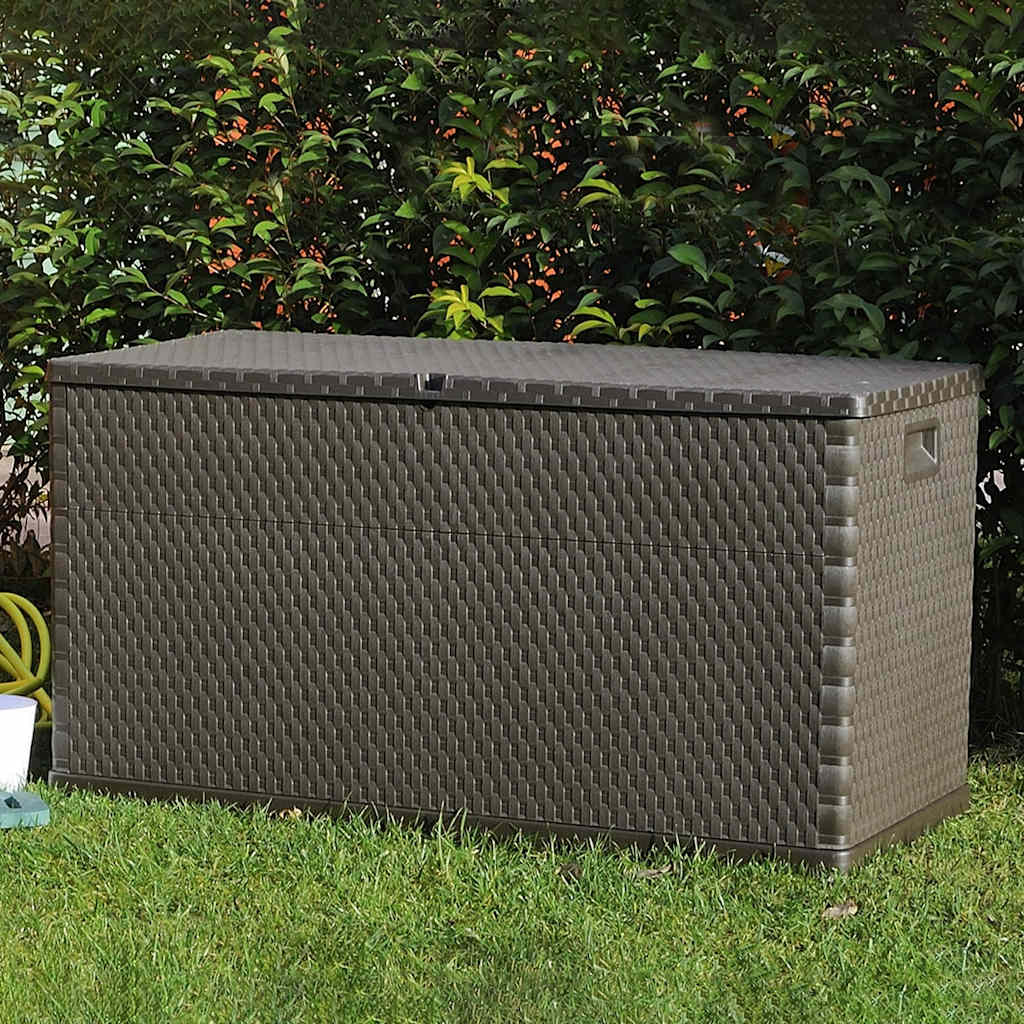 vidaXL Garden Storage Box Brown 120x56x63 cm PP Rattan