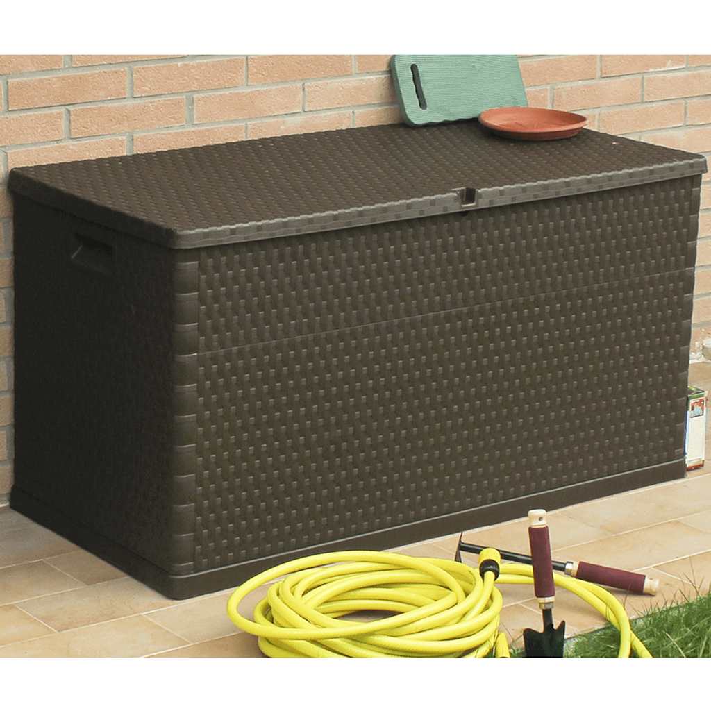 vidaXL Garden Storage Box Brown 120x56x63 cm PP Rattan