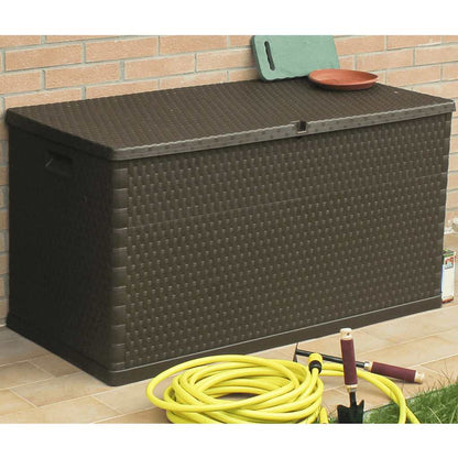 vidaXL Garden Storage Box Brown 120x56x63 cm PP Rattan
