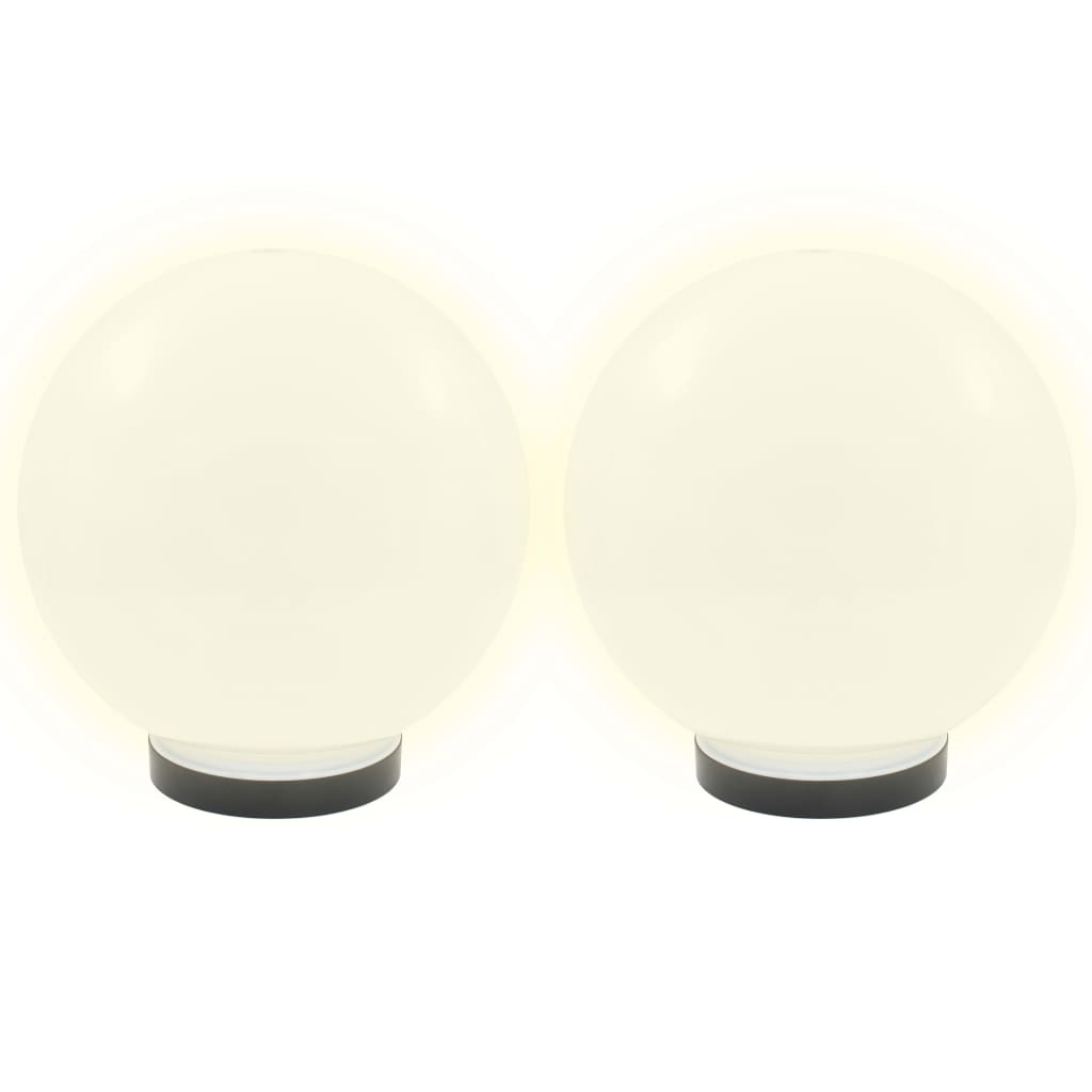 vidaXL LED Bowl Lamps 2 pcs Spherical 25 cm PMMA - White