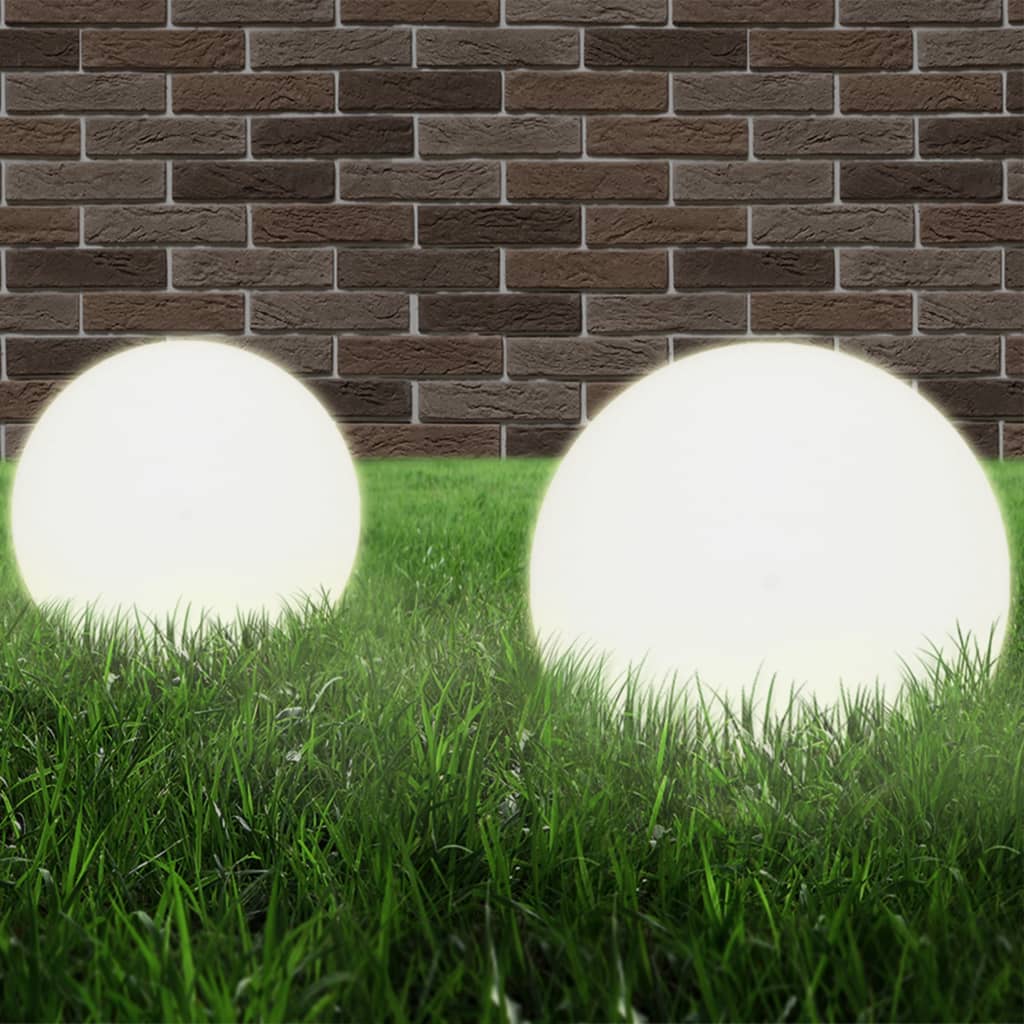 vidaXL LED Bowl Lamps 2 pcs Spherical 25 cm PMMA - White