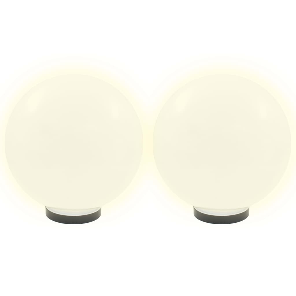 vidaXL LED Bowl Lamps 2 pcs Spherical 30 cm PMMA - White