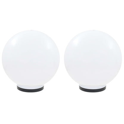 vidaXL LED Bowl Lamps 2 pcs Spherical 40 cm PMMA - White
