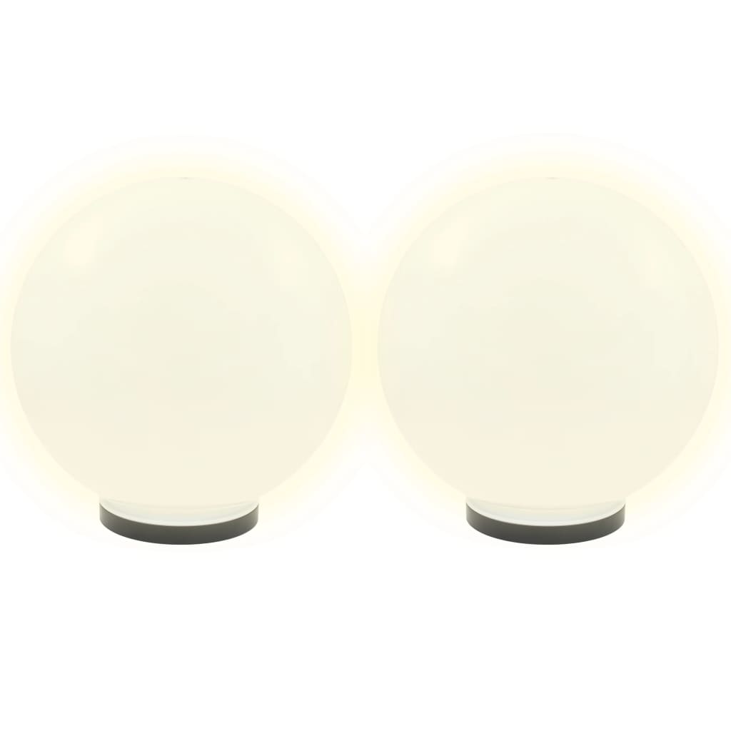 vidaXL LED Bowl Lamps 2 pcs Spherical 40 cm PMMA - White