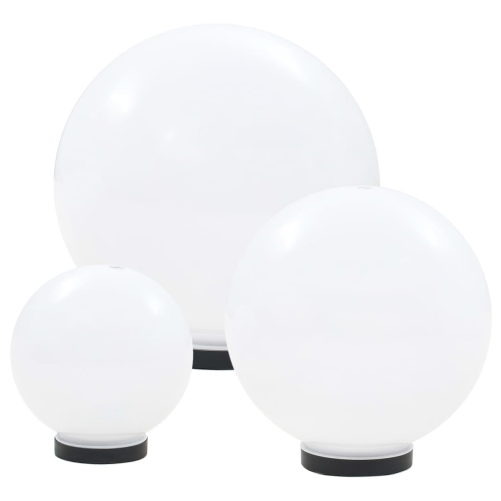 vidaXL LED Bowl Lamp Set 3 Pieces Spherical 20/30/40 cm PMMA - White