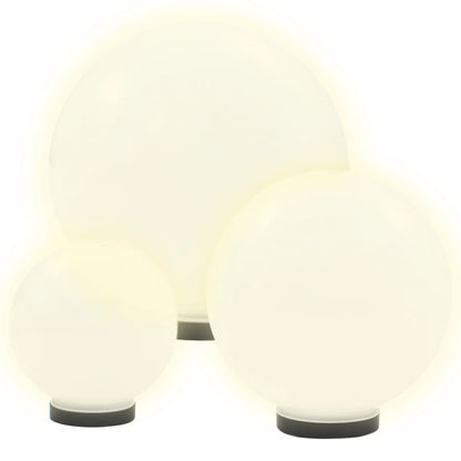vidaXL LED Bowl Lamp Set 3 Pieces Spherical 20/30/40 cm PMMA - White