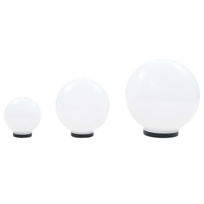 vidaXL LED Bowl Lamp Set 3 Pieces Spherical 20/30/40 cm PMMA - White