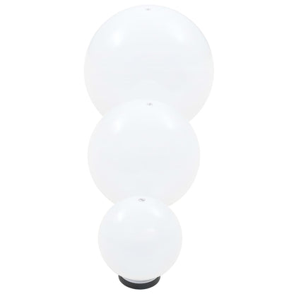 vidaXL LED Bowl Lamp Set 3 Pieces Spherical 20/30/40 cm PMMA - White