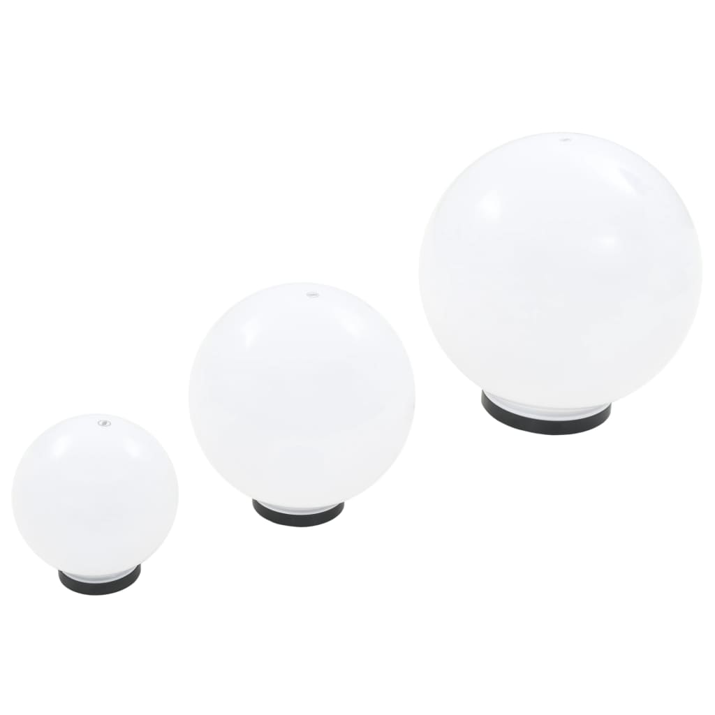 vidaXL LED Bowl Lamp Set 3 Pieces Spherical 20/30/40 cm PMMA - White