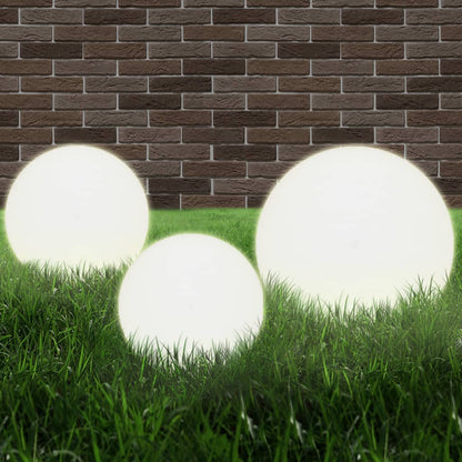 vidaXL LED Bowl Lamp Set 3 Pieces Spherical 20/30/40 cm PMMA - White