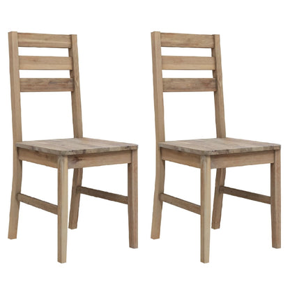 vidaXL Dining Chairs 2 pcs Solid Acacia Wood - Brown - 42 x 49 x 90 cm