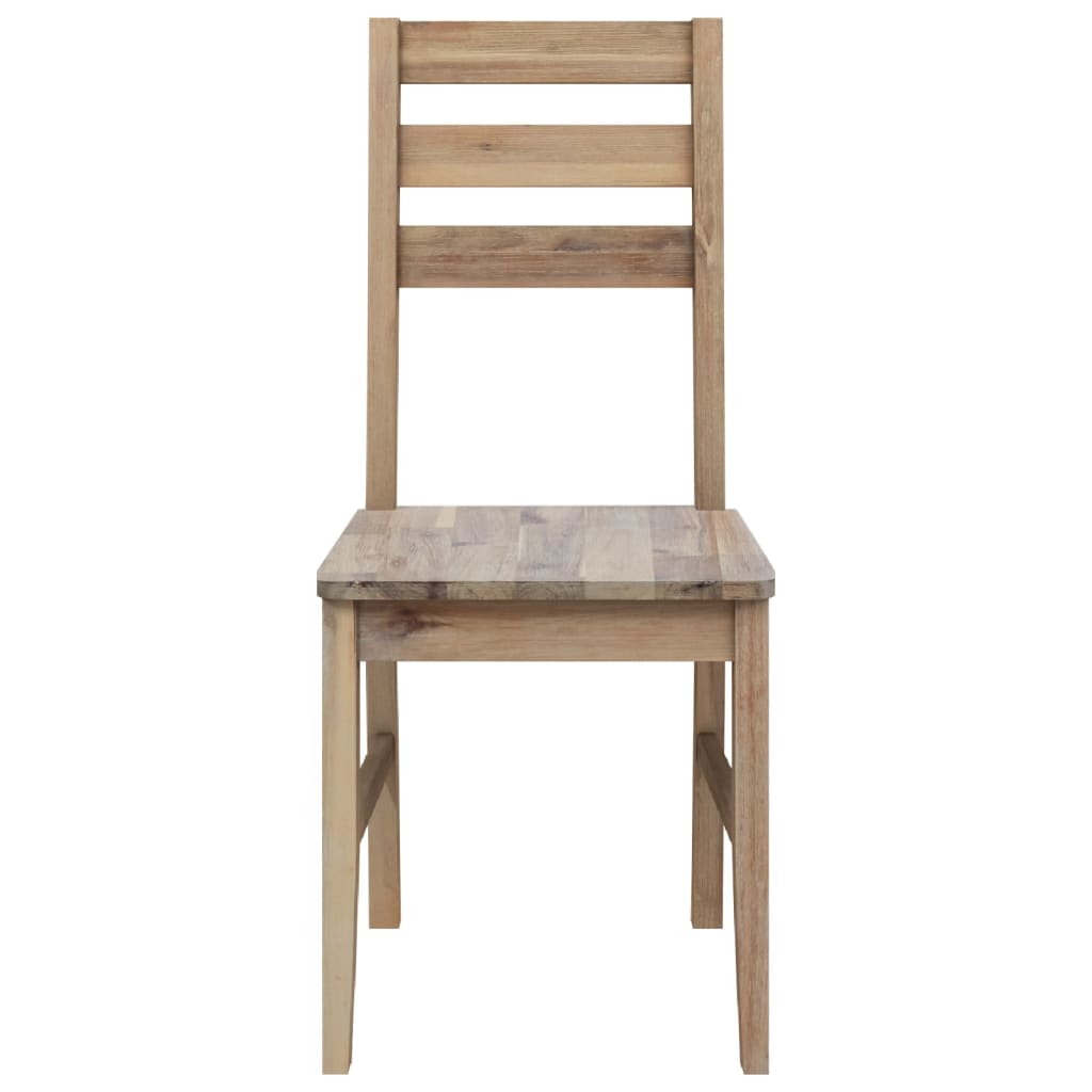 vidaXL Dining Chairs 2 pcs Solid Acacia Wood - Brown - 42 x 49 x 90 cm