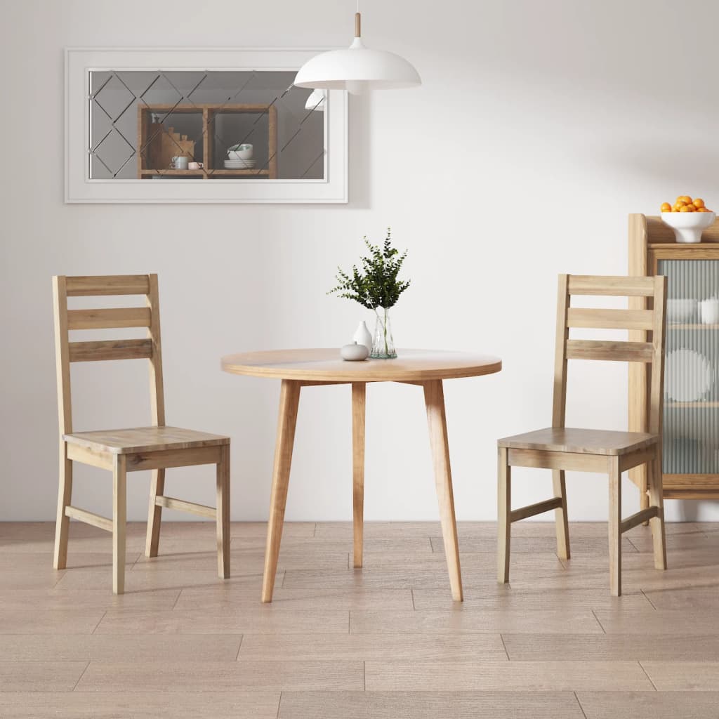 vidaXL Dining Chairs 2 pcs Solid Acacia Wood - Brown - 42 x 49 x 90 cm