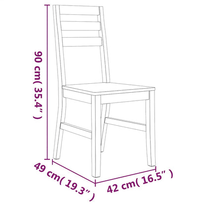 vidaXL Dining Chairs 4 pcs Solid Acacia Wood - Brown - 42 x 49 x 90 cm