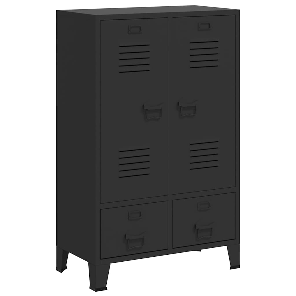 245960 vidaXL Wardrobe Metal Industrial Style 67x35x107 cm Black