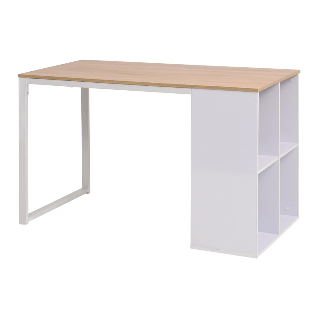 245720 vidaXL Writing Desk 120x60x75 cm Oak and White