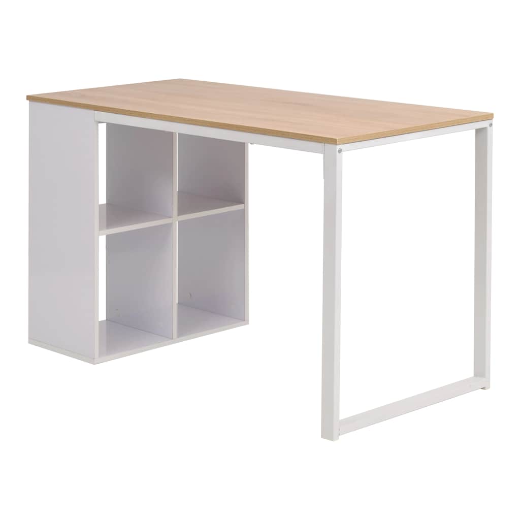 245720 vidaXL Writing Desk 120x60x75 cm Oak and White